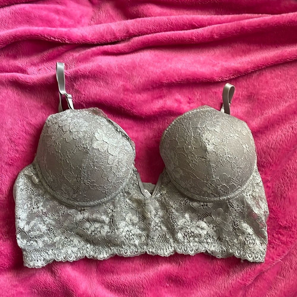 Silver gray party bustier top